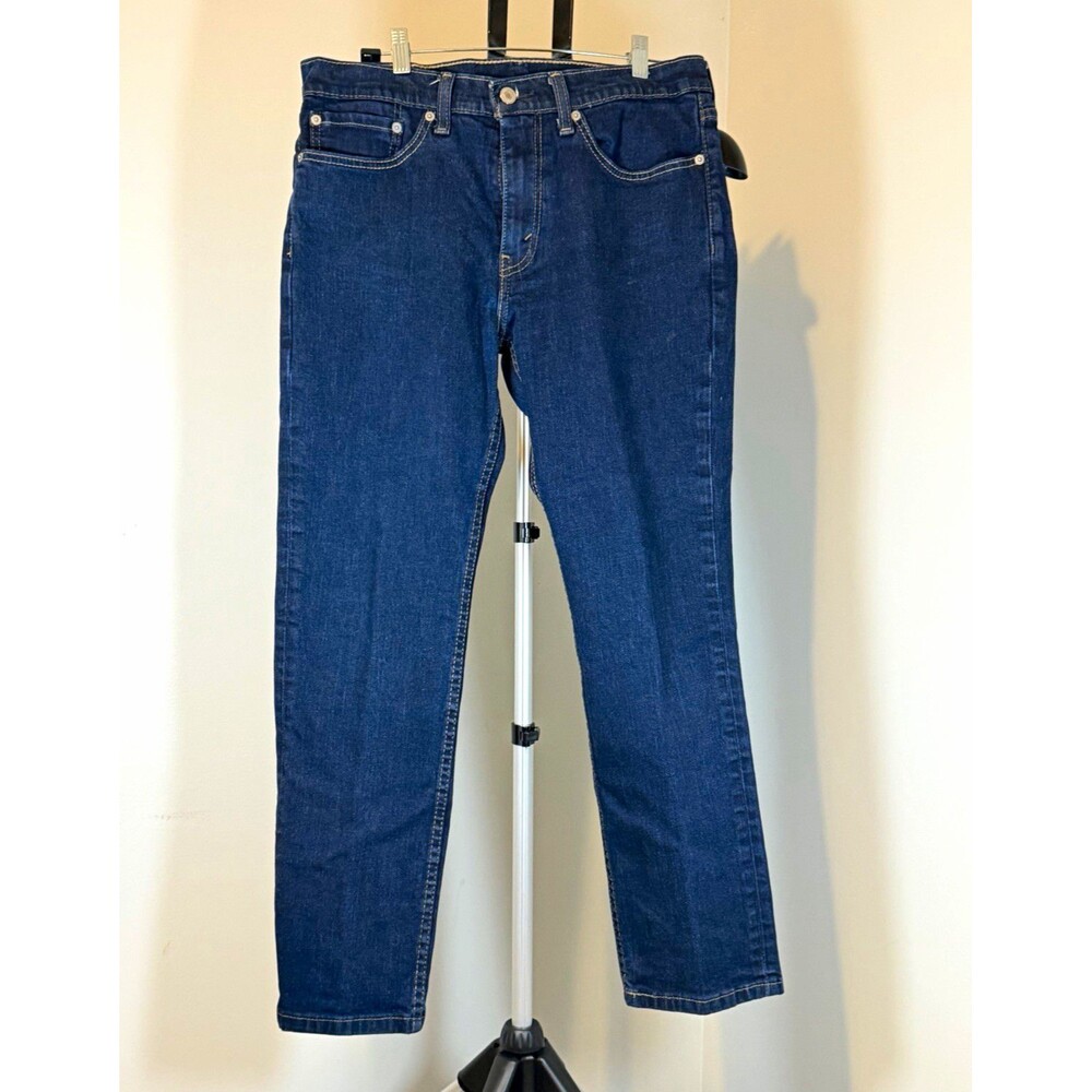 Levi’s Men’s Blue Denim Jeans Slim Fit Tapered Mid Rise Dark Wash 5-Pocket